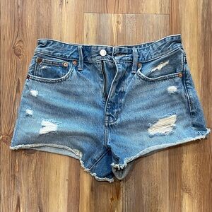 Madewell Distressed Blue Denim Women Shorts